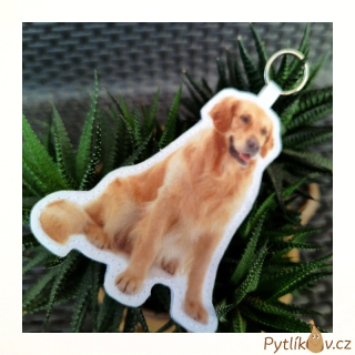 Přívěsek šitý z filcu - Zlatý retriever